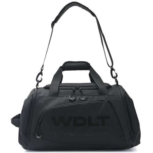 Bolso impermeable con correas mochileras desmontables y compartimento para zapatillas - Negro