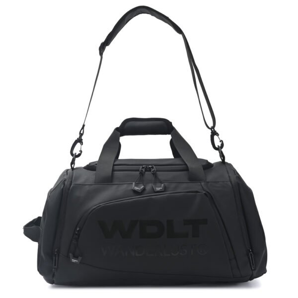 Bolso impermeable con correas mochileras desmontables y compartimento para zapatillas - Negro
