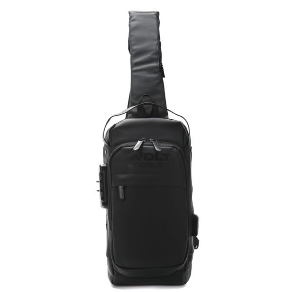 Morral Sling con cerradura y USB tela impermeable - Negro