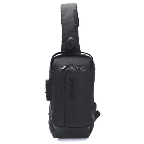 Morral Sling con cerradura y USB tela impermeable - Negro