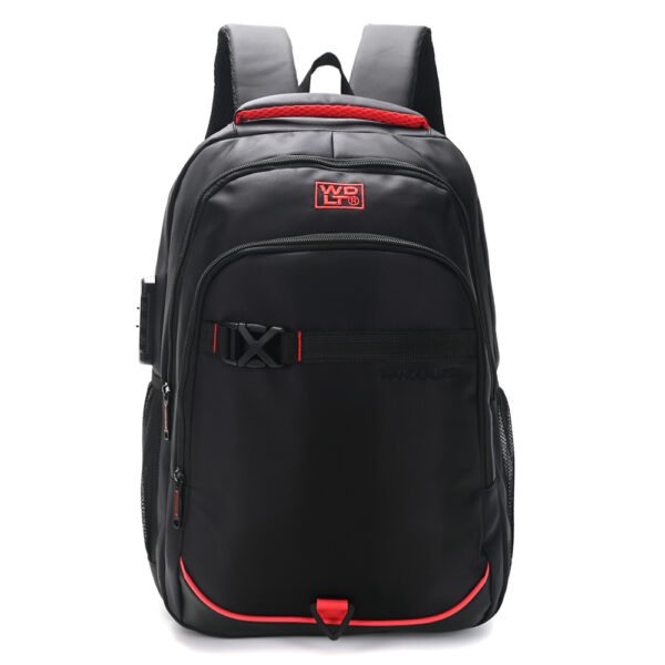Mochila portanotebook con candado cierre reforzado y bolsillos internos WDLT Urban Red - Negro